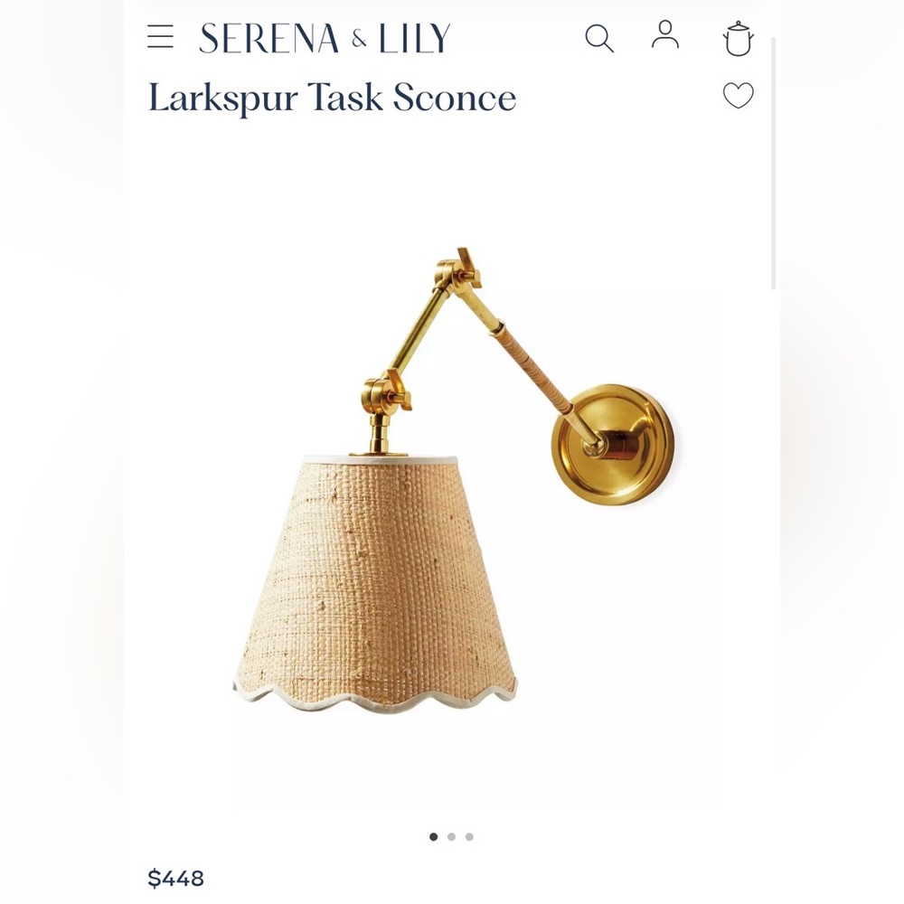 Serena & Lily Larkspur Task White Wall Sconce